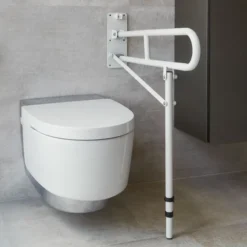 Homecare Toiletbeugel Opklapbaar met Steunvoet – Verstelbare Toiletsteun - Wit