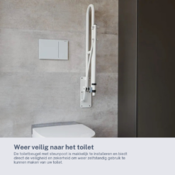 Homecare Toiletbeugel Opklapbaar met Steunvoet – Verstelbare Toiletsteun - Wit - Afbeelding 3