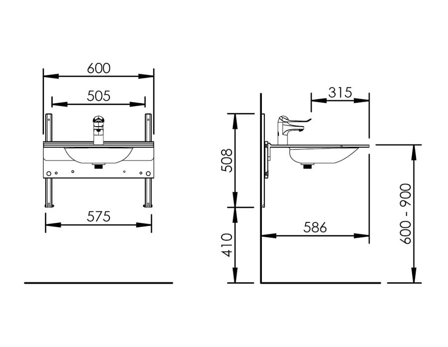 Basicline 403-15 – Handmatige wastafellift - Afbeelding 5