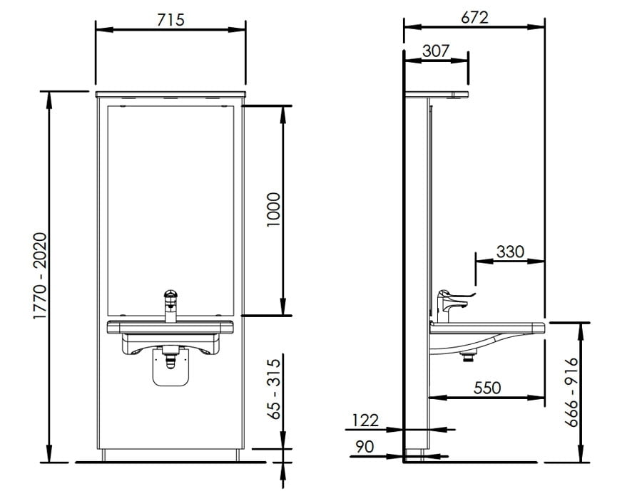 Designline 417-10 - Elektrische wastafellift - Afbeelding 5