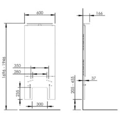 Alternative view of Basicline 401-1 - Handmatige wastafellift