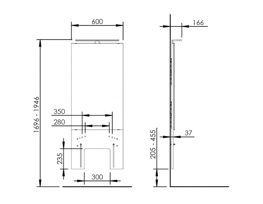 Basicline 401-1 - Handmatige wastafellift - Afbeelding 2