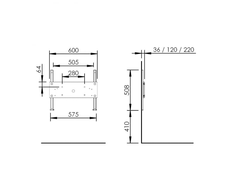 Basicline 403-1 - Handmatige wastafellift - Afbeelding 2