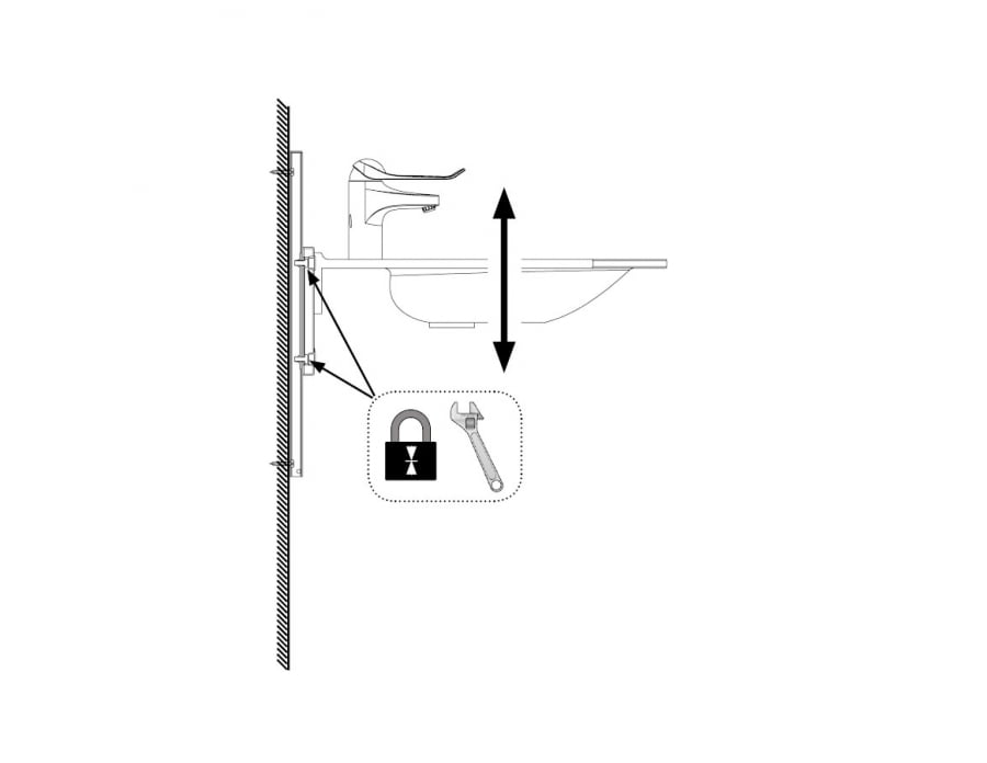 Basicline 403-1 - Handmatige wastafellift - Afbeelding 3