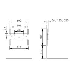 Alternative view of Basicline 403-2 – Handmatige wastafellift