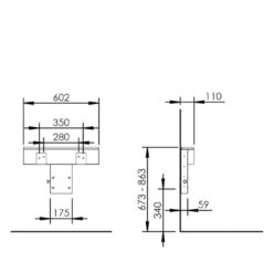 Alternative view of Basicline 406-1 - Handmatige wastafellift