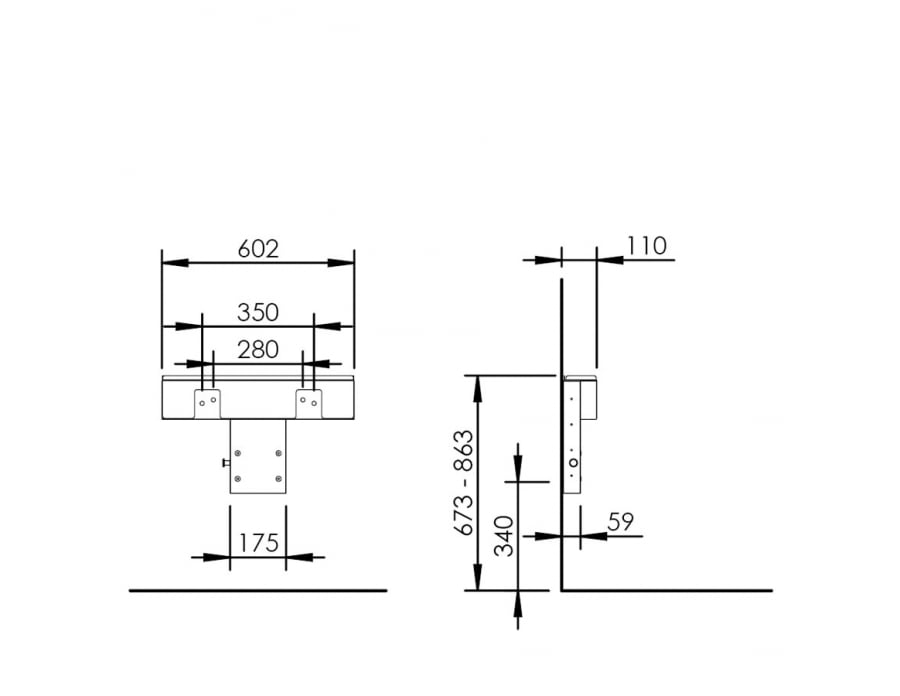 Basicline 406-1 - Handmatige wastafellift - Afbeelding 2