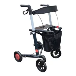 Leopard rollator RolloGuard automatisch remsysteem en SOFT wielen antraciet grijs