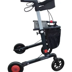 Leopard rollator RolloGuard automatisch remsysteem en SOFT wielen antraciet grijs