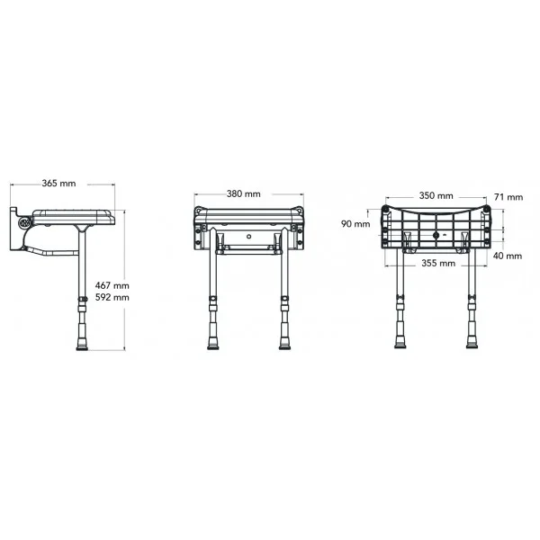 Opklapbare douchezitjes - 38cm breed - Afbeelding 2