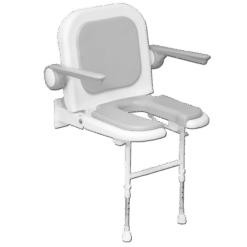 Douchezitje U-vorm met rug- en armleuningen - 48cm Breed