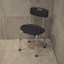 Alternative view of Douchestoel met Afneembare Rugleuning – Verstelbaar Douchekrukje – Grijs