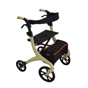 Homecare Rollator – Lichtgewicht Design – Inclusief Rugleuning en Opbergtas - Tot 136 kg