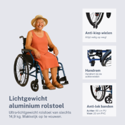 Lichtgewicht opvouwbare rolstoel - Afbeelding 3