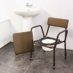 Alternative view of Toiletstoel in hoogte verstelbaar - Postoel Bruin | WC stoel met emmer