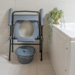 Opvouwbare Toiletstoel / Opvouwbare Postoel lichtgewicht - Grijs - Afbeelding 8