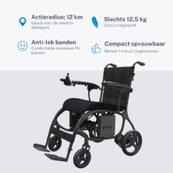 Alternative view of Lichtgewicht opvouwbare elektrische rolstoel - 12,5 kg - Carbon