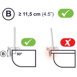 Badrandbeugel van 49,5 cm hoog - tot 95 kg - Afbeelding 5