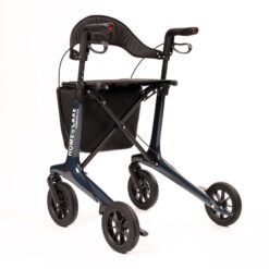 Homecare premium lichtgewicht 5,4 kg - carbon rollator - 150 kg draaggewicht - Opvouwbaar - blauw - Afbeelding 5