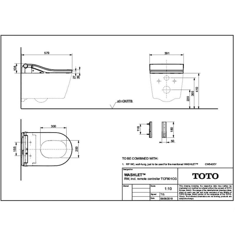 Toto Washlet RW - Inclusief afstandsbediening - Afbeelding 10