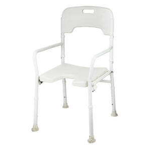 Opvouwbare douchestoel tot 136 kg - Hygiëne uitsparing en verstelbaar