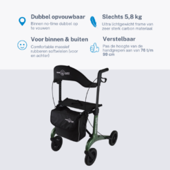 Alternative view of Rollator Homecare – Dubbel opvouwbaar- Groen (5,8 kg)
