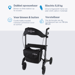 Alternative view of Rollator Homecare – Dubbel opvouwbaar- Zwart (5,8 kg)