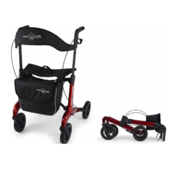 Rollator Homecare – Dubbel opvouwbaar- Rood (5,8 kg)
