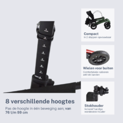 Rollator Homecare – Dubbel opvouwbaar- Groen (5,8 kg) - Afbeelding 3