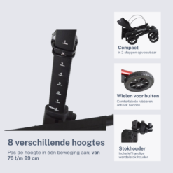 Rollator Homecare – Dubbel opvouwbaar- Zwart (5,8 kg) - Afbeelding 3