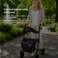 Rollator Homecare – Dubbel opvouwbaar- Paars (5,8 kg) - Afbeelding 4