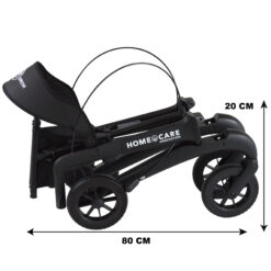 Rollator Homecare – Dubbel opvouwbaar- Zwart (5,8 kg) - Afbeelding 5