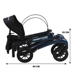 Rollator Homecare – Dubbel opvouwbaar- Blauw (5,8 kg) - Afbeelding 5