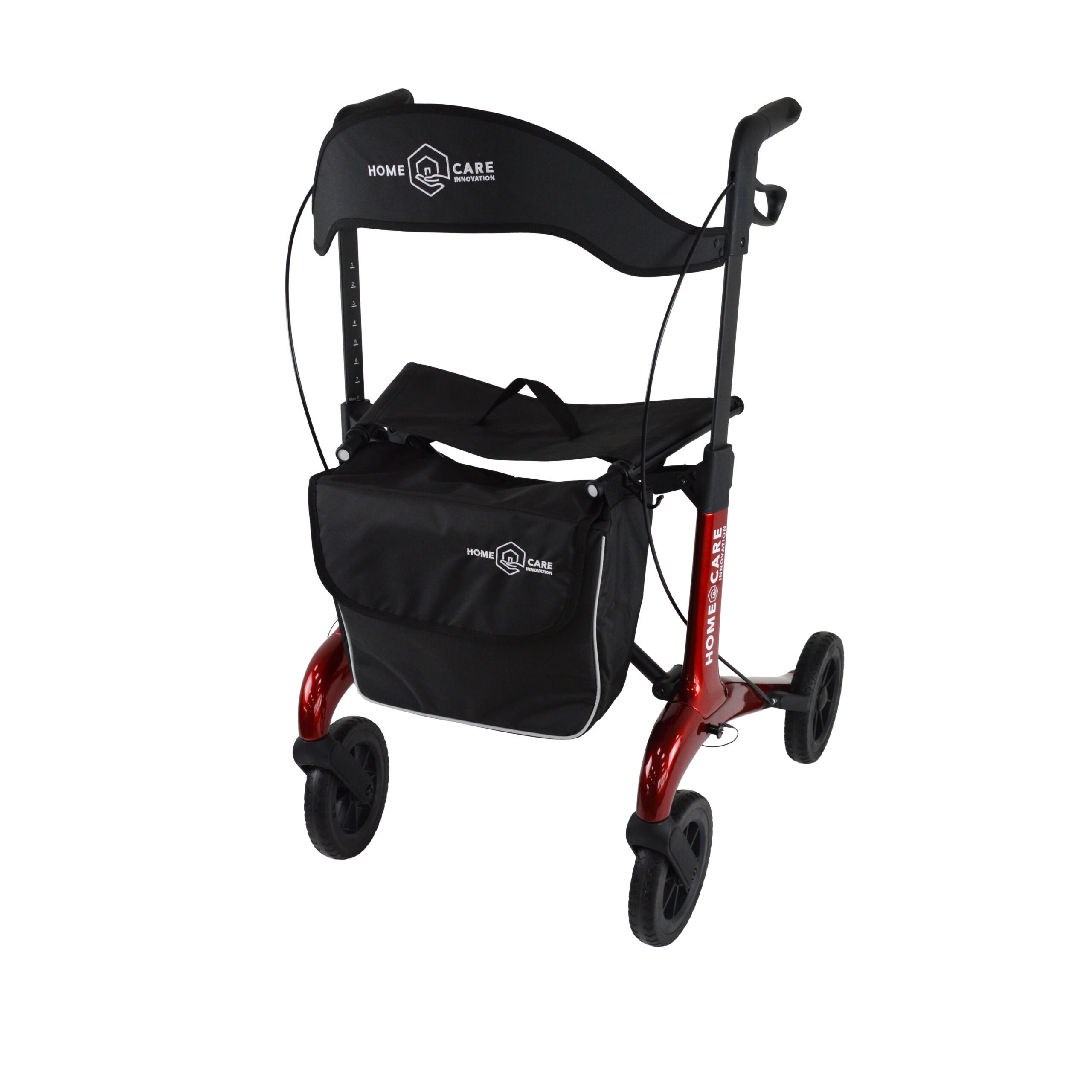 Rollator Homecare – Dubbel opvouwbaar- Rood (5,8 kg) - Afbeelding 8