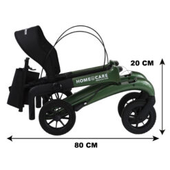 Rollator Homecare – Dubbel opvouwbaar- Groen (5,8 kg) - Afbeelding 5