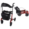 Rollator Homecare – Dubbel opvouwbaar- Rood (5,8 kg)