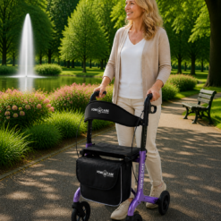Rollator Homecare – Dubbel opvouwbaar- Paars (5,8 kg) - Afbeelding 12