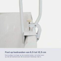 Homecare Innovation Badrandgreep – Badbeugel met klem – Zonder boren – Staal – 46 cm hoog – Tot 136 kg - Afbeelding 6