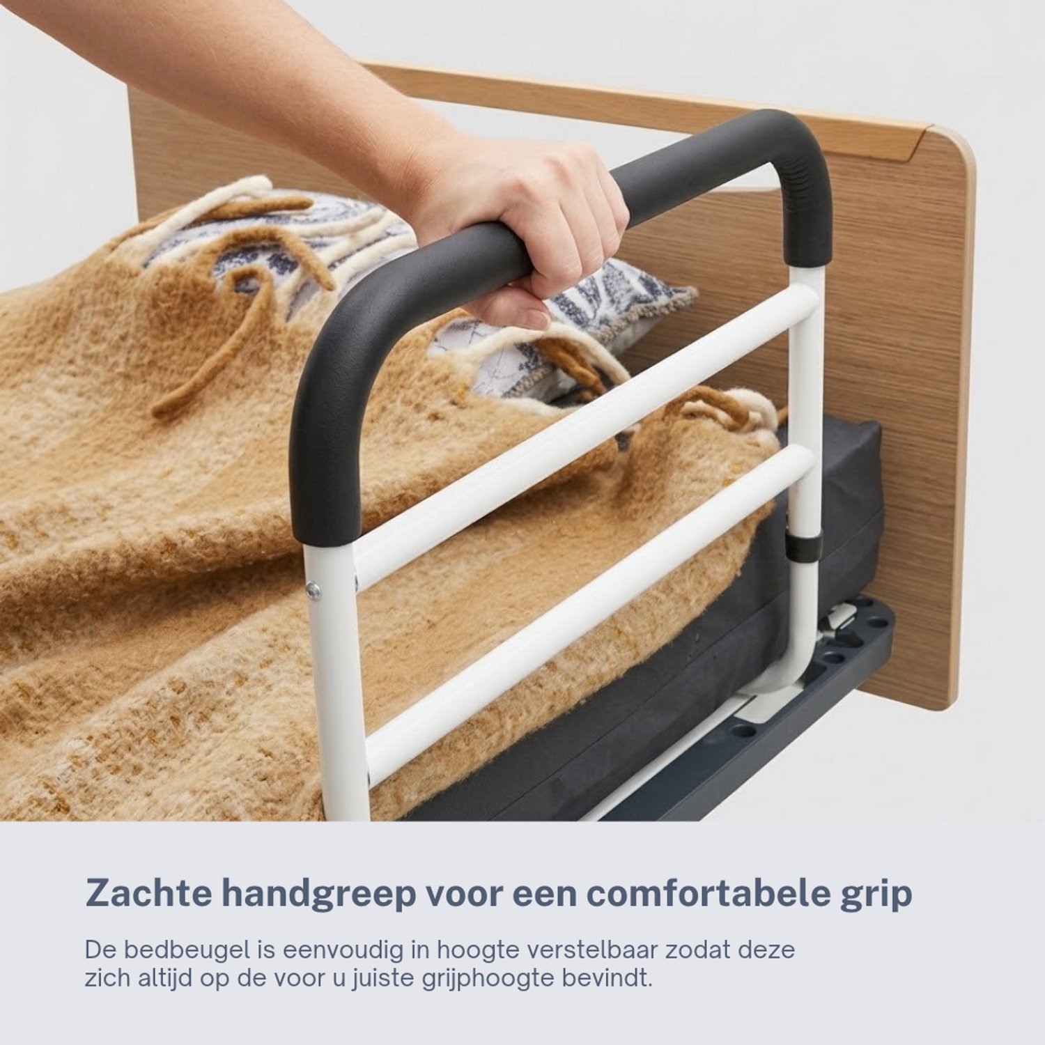 Homecare Innovation Bedbeugel met bevestigingsriem – Bedsteun / opstahulp voor bed – Montage zonder gereedschap – Tot 136 kg - Afbeelding 5