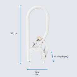 Homecare Innovation Badrandgreep – Badbeugel met klem – Zonder boren – Staal – 46 cm hoog – Tot 136 kg - Afbeelding 7