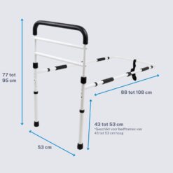 Homecare Innovation Bedbeugel met steunpoten – Bedsteun / opstahulp voor bed – In hoogte verstelbaar – Tot 136 kg - Afbeelding 3