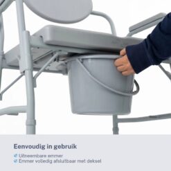 HomeCare Innovation XXL toiletstoel / postoel – bariatrisch – tot 450 kg – in hoogte verstelbaar – met emmer en deksel - Afbeelding 10