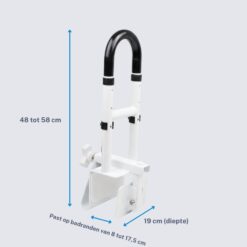 Homecare Innovation Badrandgreep – Badbeugel met klem – In hoogte verstelbaar 48-58 cm – Zachte grip – Zonder boren – Tot 136 kg - Afbeelding 6