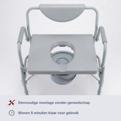 HomeCare Innovation XXL toiletstoel / postoel – bariatrisch – tot 450 kg – in hoogte verstelbaar – met emmer en deksel - Afbeelding 5