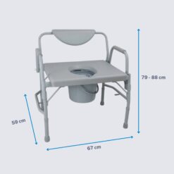HomeCare Innovation XXL toiletstoel / postoel – bariatrisch – tot 450 kg – in hoogte verstelbaar – met emmer en deksel - Afbeelding 7